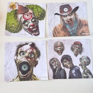 9” Gun Shooting Zombie Target Practice Posters Set